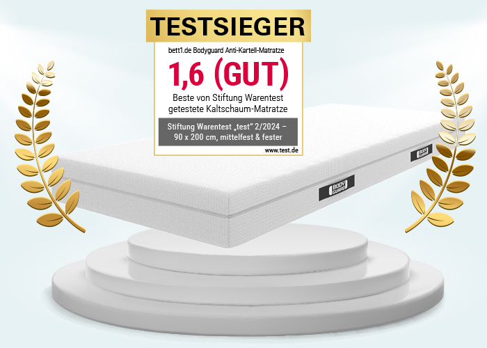 Matratzen-Testsieger der Stiftung-Warentest bett1.de Bodyguard Anti-Kartell Matratze